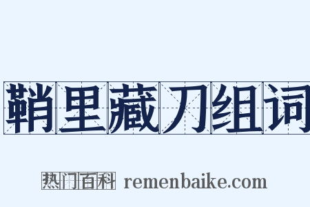 鞘里藏刀组词是什么意思的图片